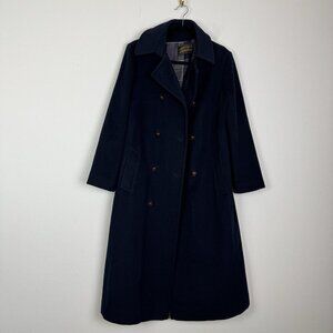Eddie Bauer Vintage Blue Double Breasted Long Coat  Jacket Woman’s Size 9/10